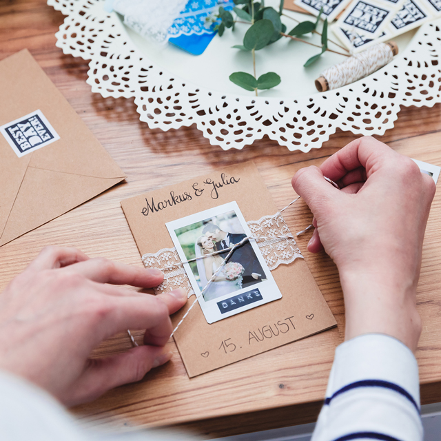 Hochzeitskarte mit Instax Sofortbild DIY