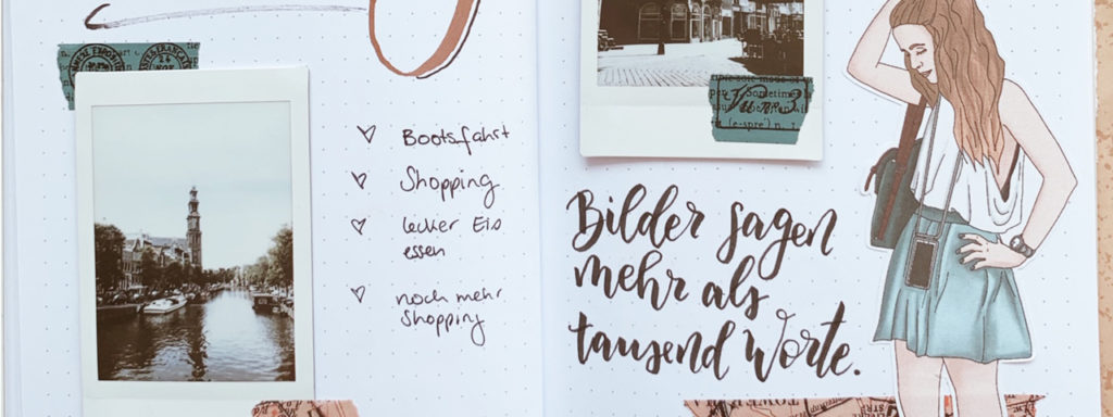 Traveljournal mit Text und Sofortbild